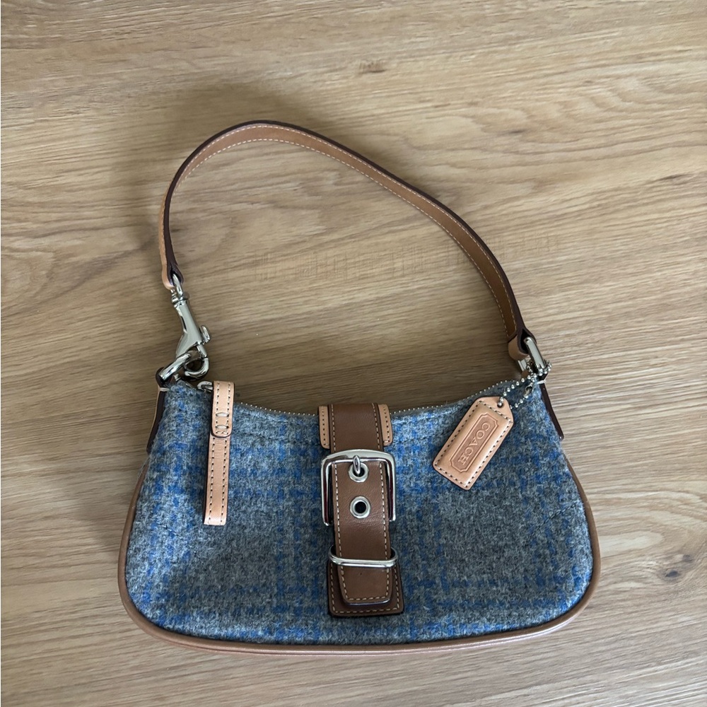 Vintage Coach Wool Tweed Hamptons Shoulder Bag - Rare 2003